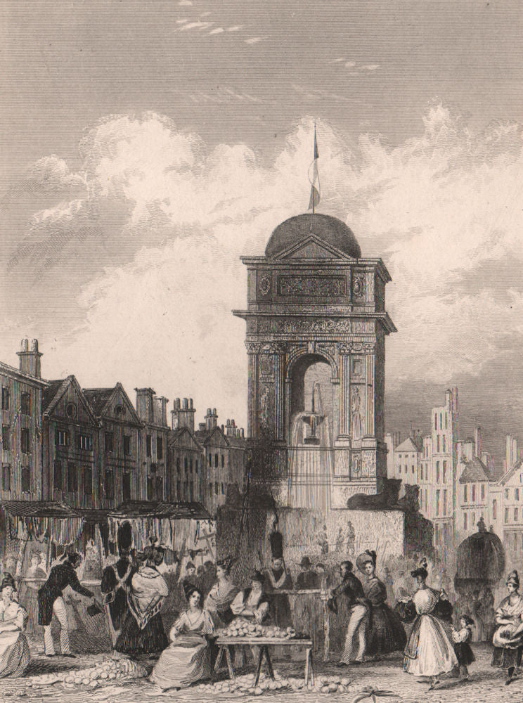 PARIS. La Fontaine des Innocens. BICKNELL 1845 old antique print picture